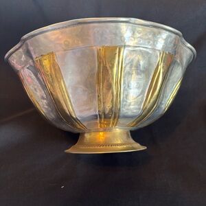 Vintage Two toned Aluminum & Brass Bowl